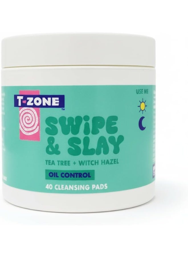 T-Zone Tea Tree & Witch Hazel Biodegradable Cleansing Pads (40 Pads) - Instantly Remove Dirt, Oil & Makeup, Unclogs Pores, Promotes Clearer Skin & Kinder to Planet - Image 1